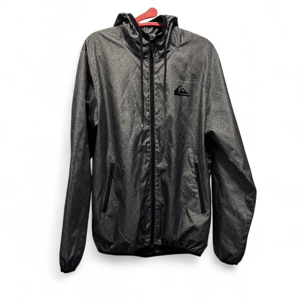 Quiksilver Men’s Everyday Windbreaker Hooded  Jacket in Dark Grey Heather